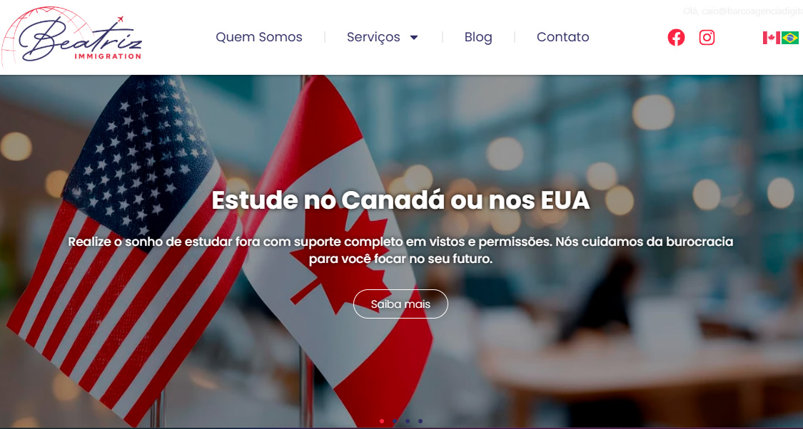 desenvolvimento de site para consultoria de imigração