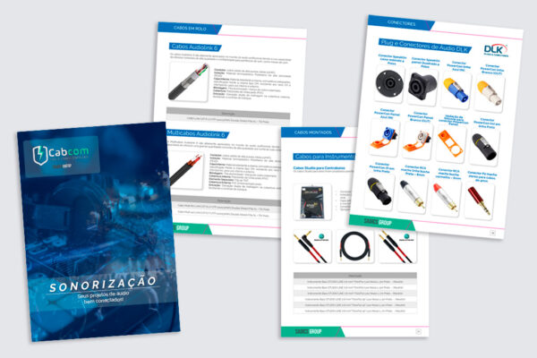 catálogo digital cabos projeto de audio e sonorização