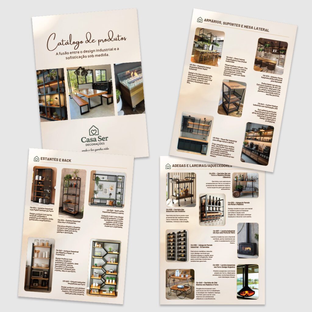Catálogo digital pdf de produtos para loja de móveis sob medida